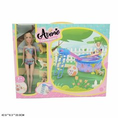 Игровой набор Кукла с бассейном, горкой и аксессуарами, LR1408 /Игрушки для девочек/Дочки матери Китай