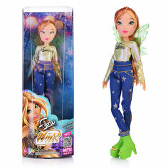 Шарнирная кукла Флора в джинсах с крыльями, 24 см Winx Club
