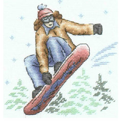 Набор для вышивания крестом Panna Сноубордистка, 14*14см