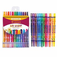 Мелки восковые 12 цветов Crown Art Story