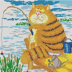 Вышивка бисером картины Рыбалка 27*27см Светлица