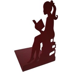 Подставка-ограничитель для книг “Девушка с книгой”, металл, цвет винный, исполнение правое Рыжий гном
