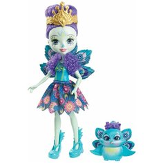 Кукла Enchantimals с питомцем DVH87 Пэттер Павлина и Флэп с золотой короной
