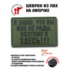 Нашивка, шеврон, патч с липучкой "Я знаю, что вы мне рады, поэтому я здесь!" ШевронТут