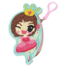 Набор для создания кошелька / Монетница из страз / детская сумочка из страз / девочка в красном платье Noname