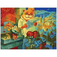 Картина по номерам "Ночные новости", 30x40 см, Белоснежка