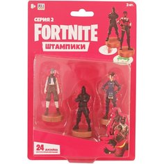Штампик фигурка Fortnite 3шт 7,5см (2 серия) / Штампики Фортнайт в коробке по 3шт / Куно, Чёрный рыцарь, Нэко P.M.I