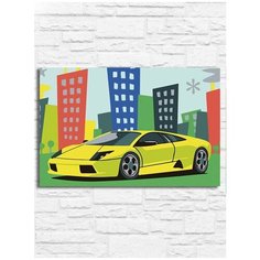 Картина по номерам на холсте Желтая ламборджини (для начинающих, для детей) - 9120 Г 20x30