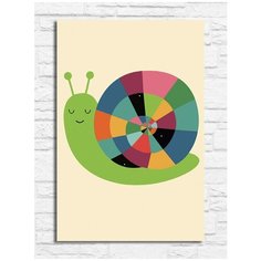 Картина по номерам на холсте Космическая улитка (для начинающих, для детей) - 9155 В 20x30