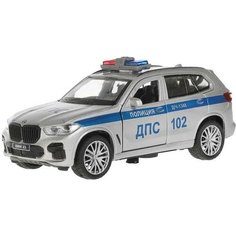 Модель машины Технопарк BMW X5 M Sport, Полиция, серебристая, инерционная, свет, звук X5-12SLPOL-SR