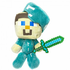 Большая мягкая игрушка Minecraft "Стив в алмазной броне", 35 см Jazwares