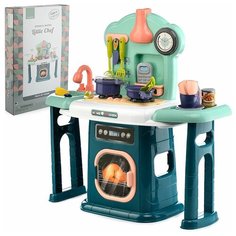 Кухня игрушечная детская с посудой, духовкой и продуктами (вода, свет, пар) высота 60 см/ Игровой набор 661-506 в коробке NO Name