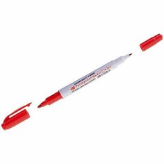 Маркер перманентный Crown Multi Marker Twin двухсторонний 2 мм/1 мм красный (1 ед.)