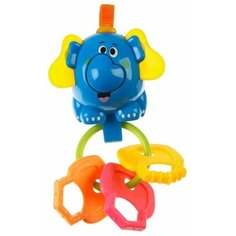 Крошка Я Погремушка «Слоник», с эластичными элементами, цвет микс