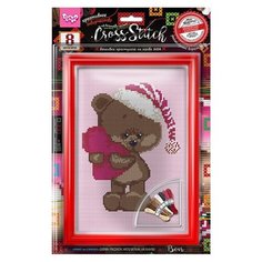 Набор для детского творчества Вышивка крестиком на канве Мишка CROSS STITCH с рамкой. арт. VKB-01-08 Danko Toys
