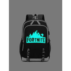 Рюкзак (светящийся в темноте Fortnite, черный) Just for fun мужской женский городской спортивный школьный повседневный для ноутбука с USB сумка ранец