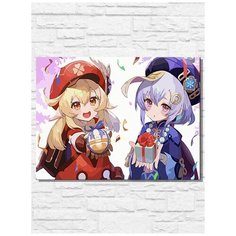 Картина по номерам на холсте игры геншин, genshin impact, новый год, рождество - 11473 Г 30x40