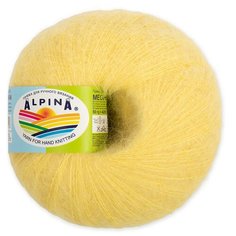 Пряжа ALPINA "MEGHAN" 73% кид мохер, 27% нейлон 4 шт.х50г 390м №17 светло-жёлтый