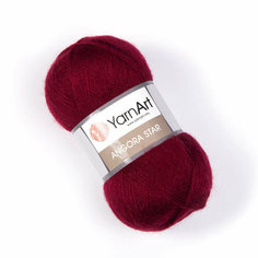 Пряжа YarnArt Angora Star (Ярнарт Ангора Стар) Нитки для вязания, 100г, 500м, 20% шерсть 80% акрил, цвет 577 вишневый, 1 шт.