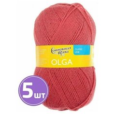 Пряжа Семеновская пряжа Olga (70021), темный коралл 5 шт. по 100 г