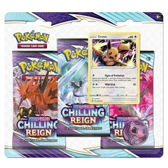 Покемон карты коллекционные: Блистер Pokemon издания Sword and Shield Chilling Reign (3 бустера + карта Eevee + монетка) Nintendo