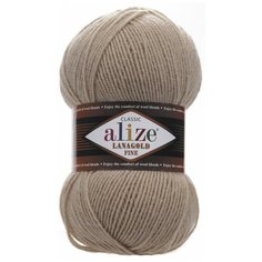 Пряжа Alize LANAGOLD FINE 05 бежевый. Упаковка - 5 мотков
