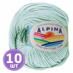 Пряжа Alpina Альпина RENE классическая средняя, мерсеризованный хлопок 100%, цвет №479 Бледно-голубой, 105 м, 10 шт по 50 г