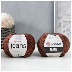 Пряжа "Jeans" 55% хлопок, 45% акрил 160м/50гр (70 коричневый) Yarn Art