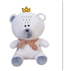 Мягкая игрушка Плюшевый медведь с короной Серый 25 см ZOO Toys