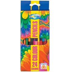 Карандаши цветные 24 цвета двусторонние , пластиковые, длина 177мм, в картонной упаковке Centrum