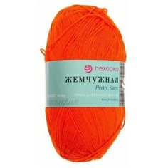 Пряжа Пехорка Жемчужная, хлопок, вискоза, 5х100 г, 425 м, цвет 284 оранжевый (ПЕХ. жемчуж.284)