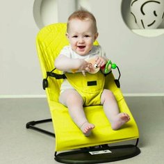 Шезлонг детский для новорожденных + дуга с игрушкой, кресло качалка для малышей, качель колыбель, Желтый Нет бренда