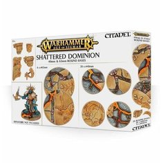 66-97GW Эра Сигмара: Поверженное Владычество круглые подставки 65 и 40 мм (Aos: Shattered Dominion: 65 & 40 mm Round) Games Workshop