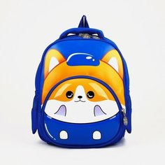 Рюкзак детский на молнии, 3 наружных кармана, цвет синий Мастер