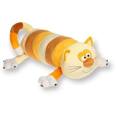 Мягкая игрушка Кот батон полосатый оранжево-коричневый 80 см китай