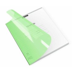 Тетрадь школьная ученическая с пластиковой обложкой на скобе ErichKrause Классика CoverPrо Neon, зеленый, А5+, 18 листов, линейка (10 шт.)