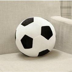 Мягкая игрушка Футбольный мяч-антистресс / Плюшевый мяч детский / белый с черным / диаметр/ 22 см Китай