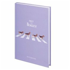 Блокнот А5 134х206 мм, 80 л, твердый, клетка, выборочный лак, STAFF, "Beagles", 114424 114424