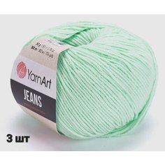Пряжа YarnArt Jeans Ярнарт джинс Мята (79) 3 мотка 50 г/160 м (45% акрил 55 хлопок)