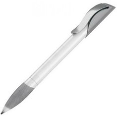 Ручка шариковая автоматическая синие чернила Senator HATTRIX METALL, бело-серый корпус/металлический клип 2179/С