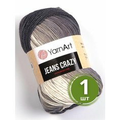 Пряжа YarnArt Jeans Crazy (Джинс Крейзи) - 1 моток 8204 Серо-бежевый принт, 55% хлопок, 45% полиакрил, 50 г 160 м