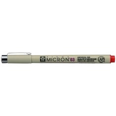 Ручка капиллярная Sakura Pigma Micron 03, толщина линии 0.35 мм, цвет красный