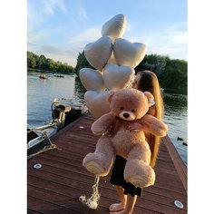 Большой плюшевый мишка 110 см Коричневый/ Огромный Мишка 1 метр / Огромный мягкий медведь / Мягкая плюшевая игрушка ZOO Toys