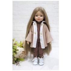 Комплект одежды и обуви для кукол Paola Reina 32 см (пальто, костюм и кеды), пудровый Favoridolls