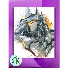 Картина по номерам на холсте Overwatch - Reinhardt, 40 х 50 см КУЛЬТУРА ЦВЕТА