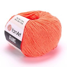 Пряжа YarnArt Jeans Ярнарт Джинс, 61 коралл, 55 % хлопок, 45 % акрил, 50 г, 160 м, 1 моток.
