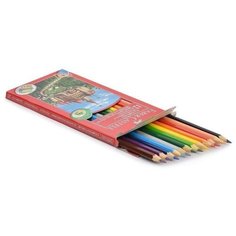 Карандаши цветные 12 цветов Faber-Castell Eco "Замок" (L=175мм, D=7мм, d=3мм, 6гр) + точилка, картонная упаковка (120112), 5 уп.