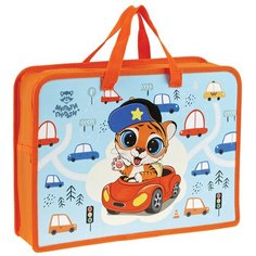 Папка с ручками А4 Мульти-Пульти "Tiger", пластик, на молнии, 75мм (ПТ-14_4_45168), 24шт.