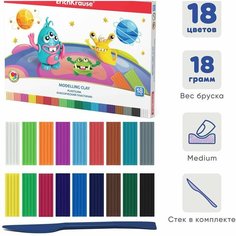 Пластилин 18цв 324г ErichKrause Cosmic Monsters