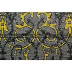 Ткань Шерсть стрейч D&G чёрно-серый Pied-de-Poule с печатными жёлтыми и чёрными вензелями, ш142см, 0,5 м